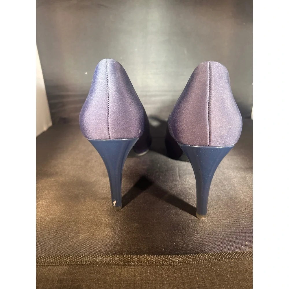Banolino Womens Navy Blue Toe‎ High Heel Pumps Purple Fabric